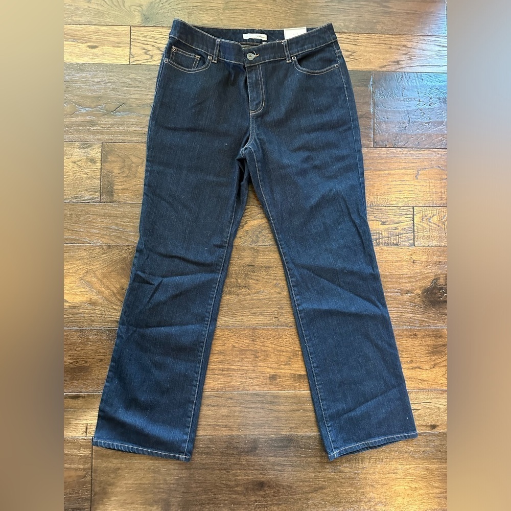 Chico’s Platinum Bootcut Dark Blue Denim Jeans- size 2